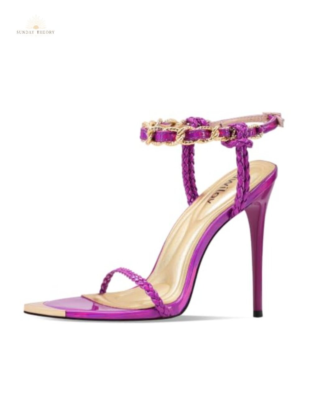 Strappy Stiletto Heels Chain Ankle Strap Party Evening Dress Shoes